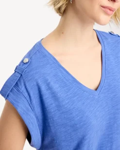 Cotton Slub Epaulette Tee