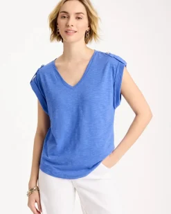 Cotton Slub Epaulette Tee