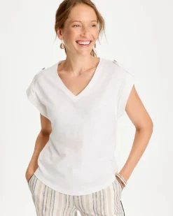 Cotton Slub Epaulette Tee