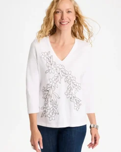 Cotton Slub Lace Applique Tee