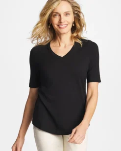 Cotton Slub V-Neck Tee