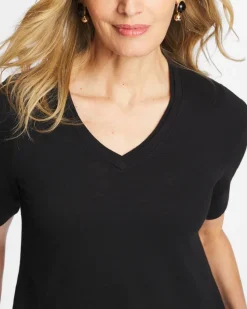 Cotton Slub V-Neck Tee