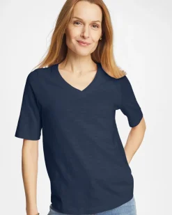 Cotton Slub V-Neck Tee