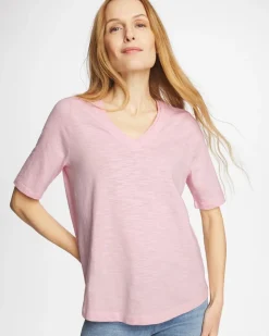 Cotton Slub V-Neck Tee
