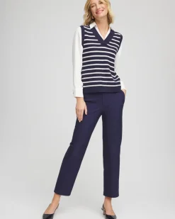 Cotton Straight Ankle Trousers