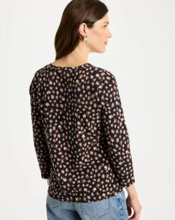 Cotton Stretch 3/4 Sleeve Polka Dot Tee