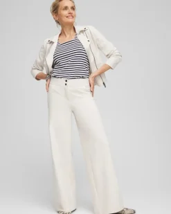 Cotton Stretch Wide Leg Pants