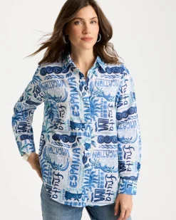 Cotton Voile Collared Beach Shirt