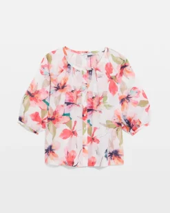 Cotton Voile Croix Collage Blouse