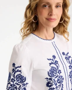 Cotton Voile Embroidered Blouse