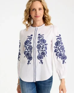 Cotton Voile Embroidered Blouse
