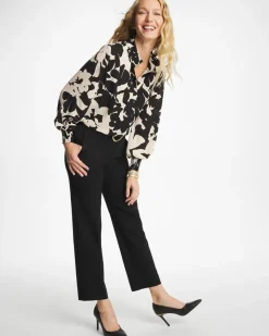 Crepe Mockneck Blouse