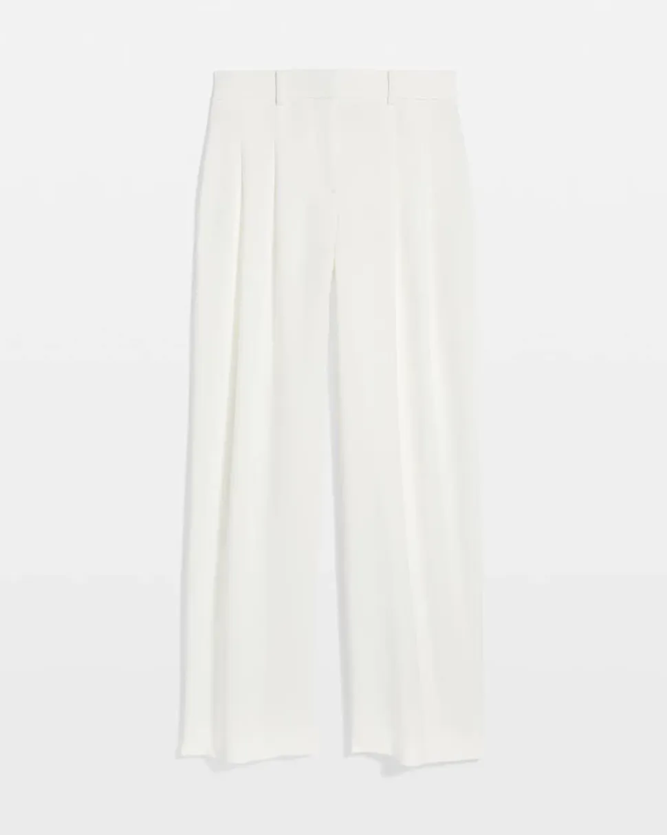 Crepe Pleated Relaxed Pants
