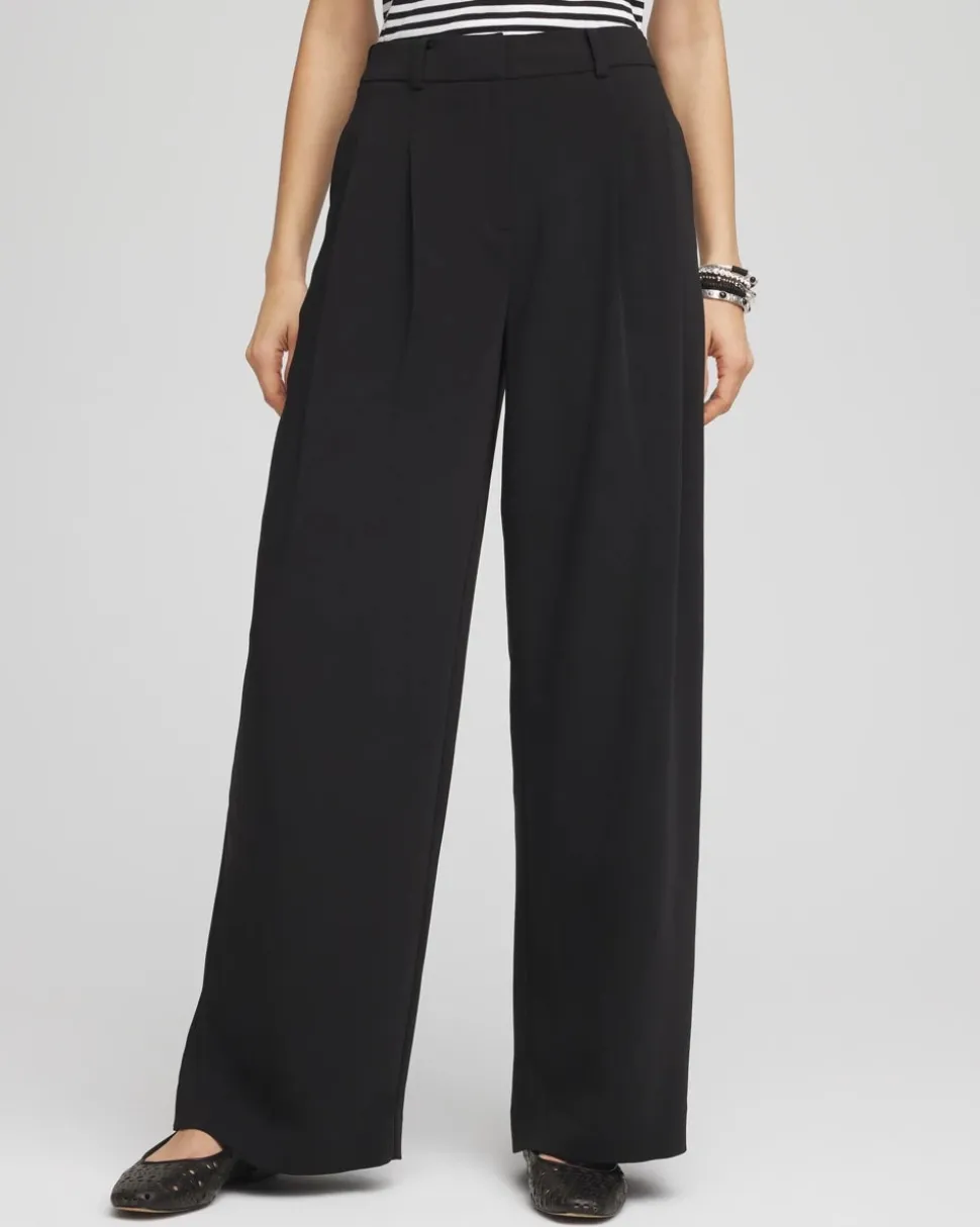 Crepe Pleated Relaxed Pants
