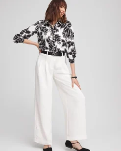 Crepe Pleated Relaxed Pants