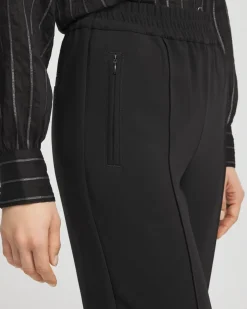 Crepe Side-Zip Tapered Ankle Pants
