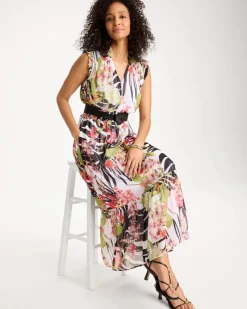 Crinkle Chiffon Animal Print Dress