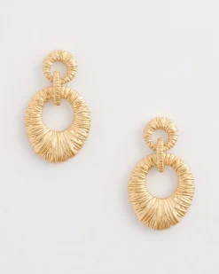 Crinkle Goldtone Doorknocker Earrings