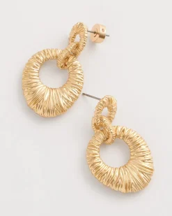 Crinkle Goldtone Doorknocker Earrings