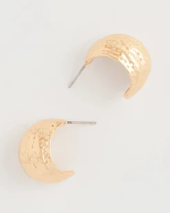 Crinkle Goldtone Hoop Earrings