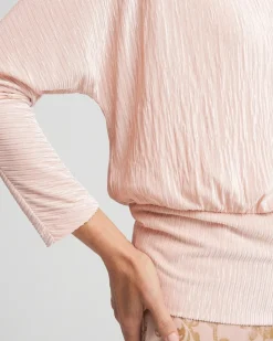 Crinkle Velvet Banded Hem Top