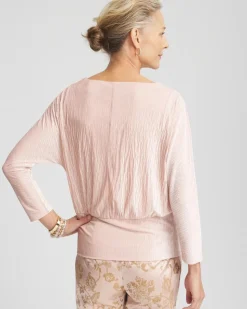 Crinkle Velvet Banded Hem Top