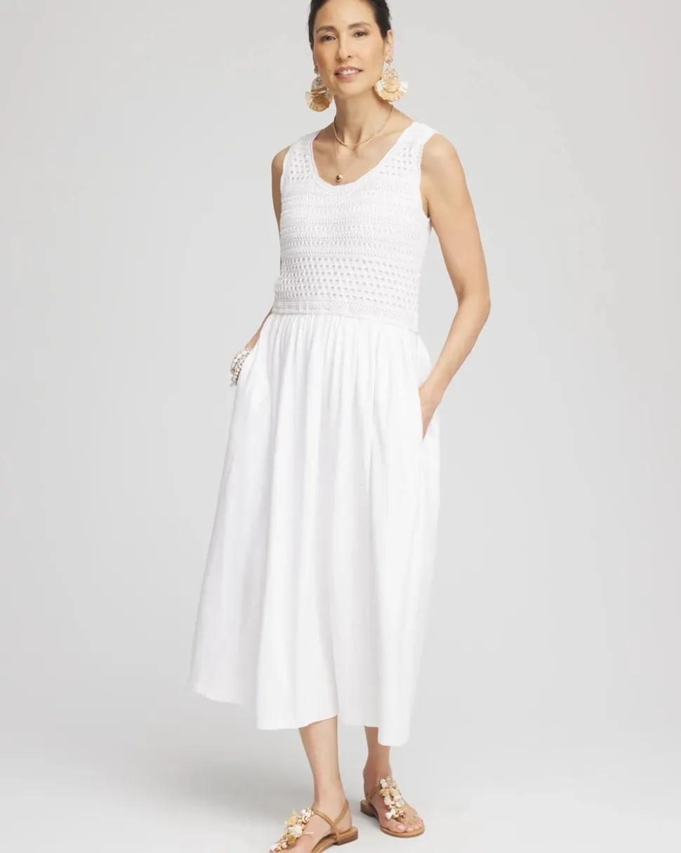 Crochet-Bodice Maxi Dress