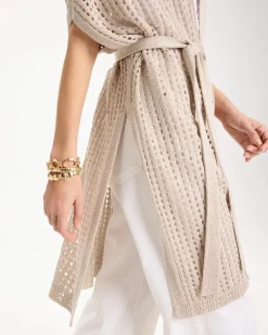 Crochet Knit Belted Ruana