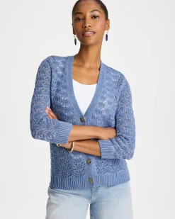 Crochet Knit Pointelle Cardigan