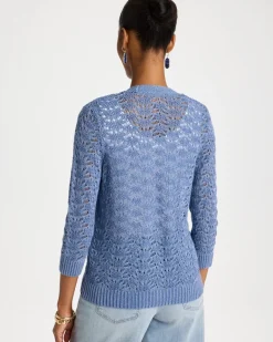 Crochet Knit Pointelle Cardigan