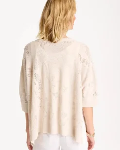 Crochet Lace Notch Neck Poncho