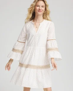 Crochet-Lace Trim Popover Dress