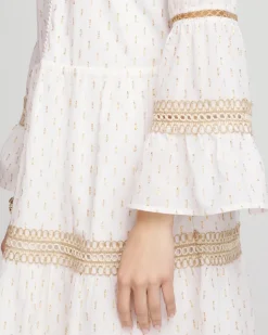 Crochet-Lace Trim Popover Dress