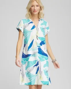 Cuff Sleeve Linen Dress