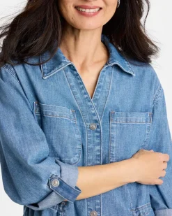 Denim Cinch Waist Jacket