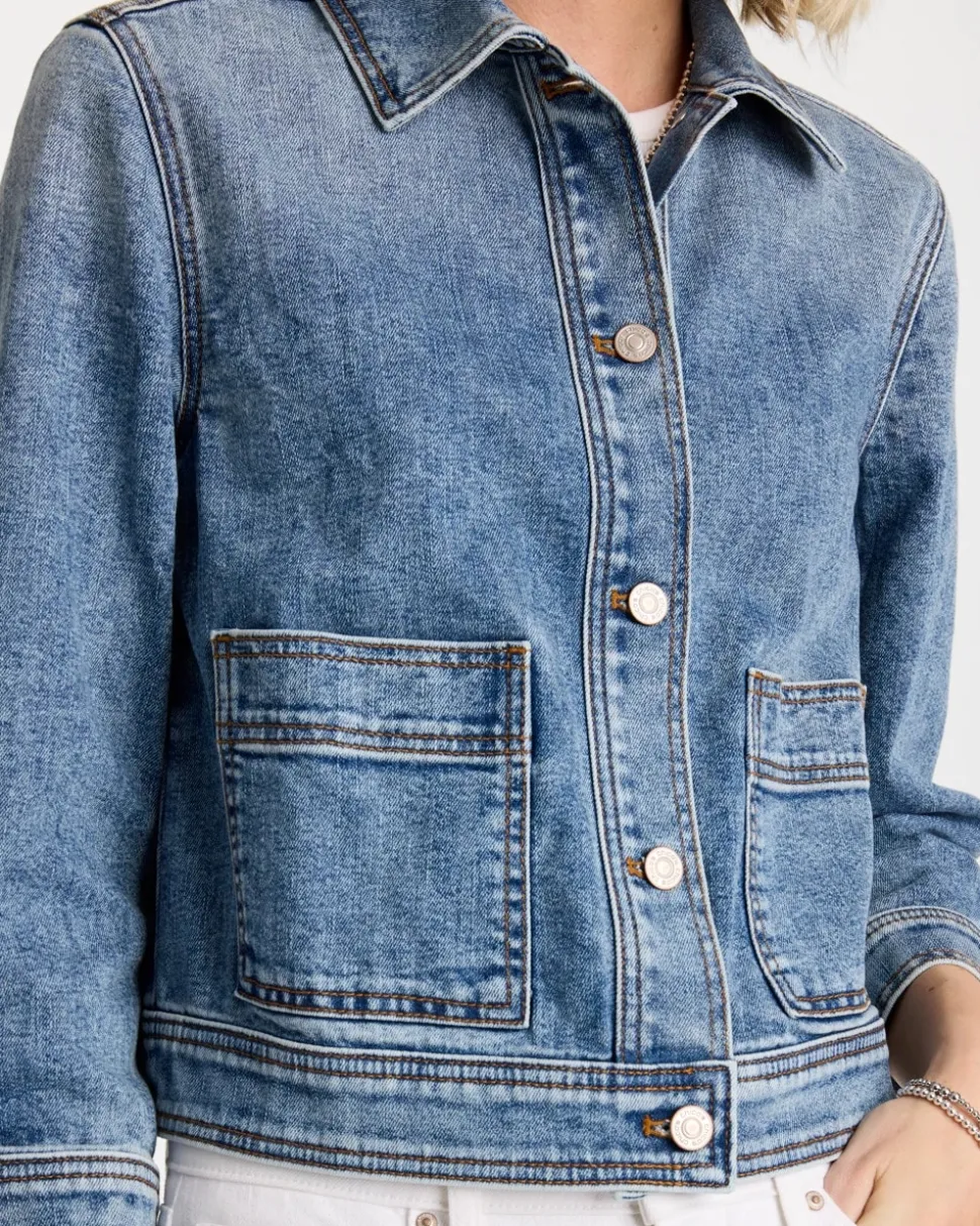 Denim Cropped Trucker Jacket
