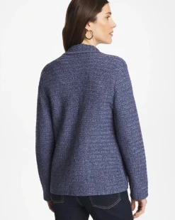Denim Inspired Textured Cardigan