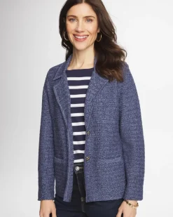 Denim Inspired Textured Cardigan