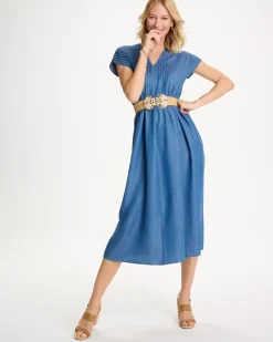 Denim Popover Midi Dress