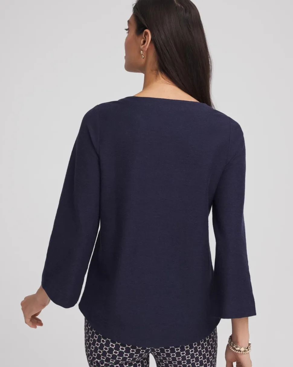 Denim Soutache Top