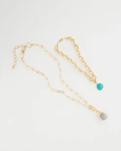 Double-Strand Blue Pendant Necklace