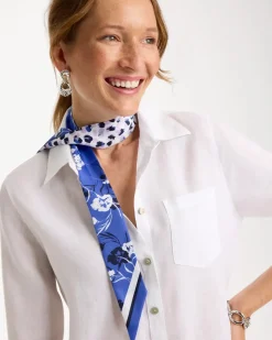 Dutch Floral Polka-Dot Skinny Scarf