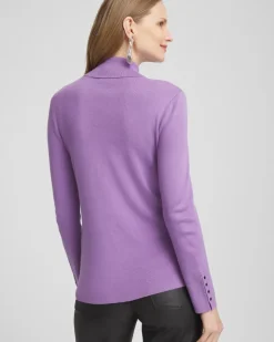 Ella Button Cuff Turtleneck Sweater