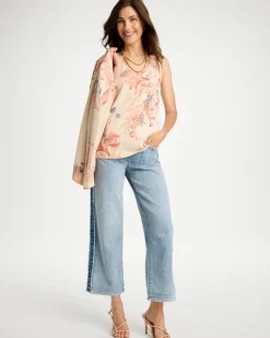 Ella Placed Print Sweater Tank