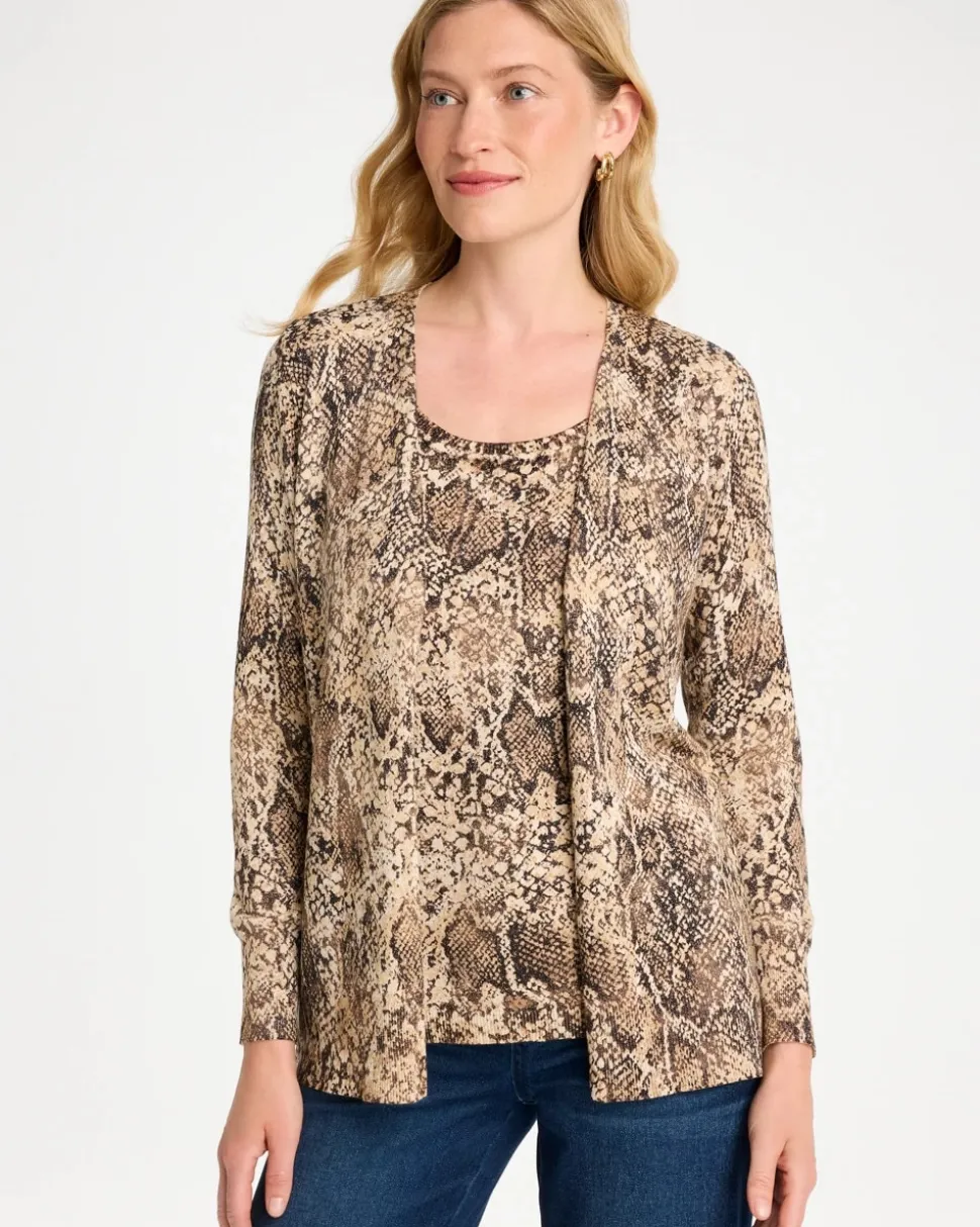 Ella Python Animal Print Cardigan