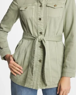 Elongated Belted Denim Jacket