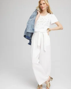 Embellished Flutter Sleeve Tee