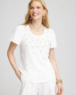 Embellished Flutter Sleeve Tee