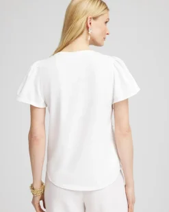 Embellished Flutter Sleeve Tee