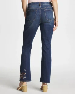 Embellished Girlfriend Cropped Flared Jeans